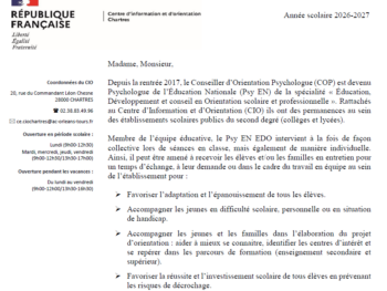 Lettre aux parents de la Psy EN EDO
